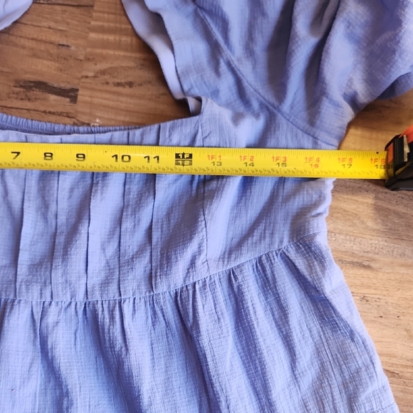 Anthropologie Chic Blue Puff Sleeve Mini Dress - Picture 4 of 8